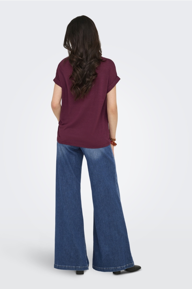ONLMOSTER S/S O-NECK TOP NOOS JRS 15106662 BURGUNDY